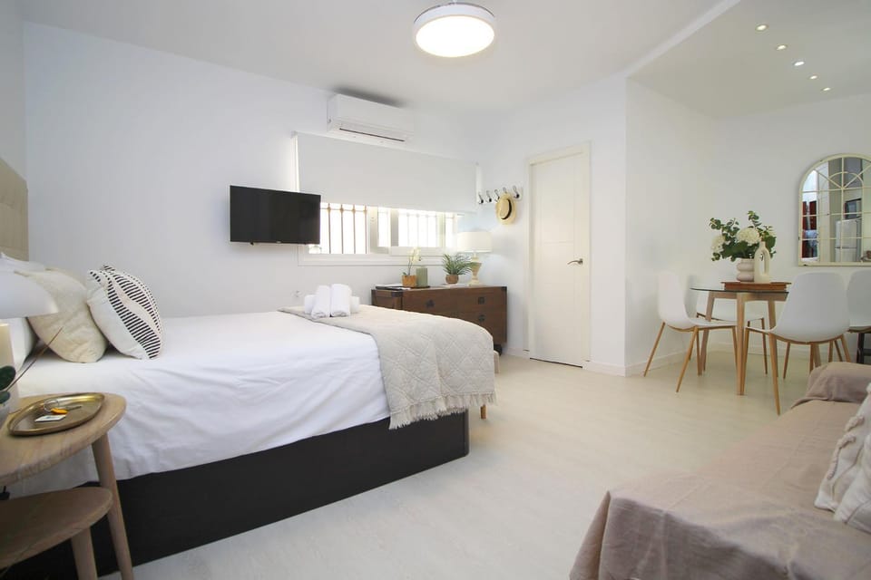 Bed, TV and multimedia, Living room, Photo of the whole room, Bedroom, air conditioner