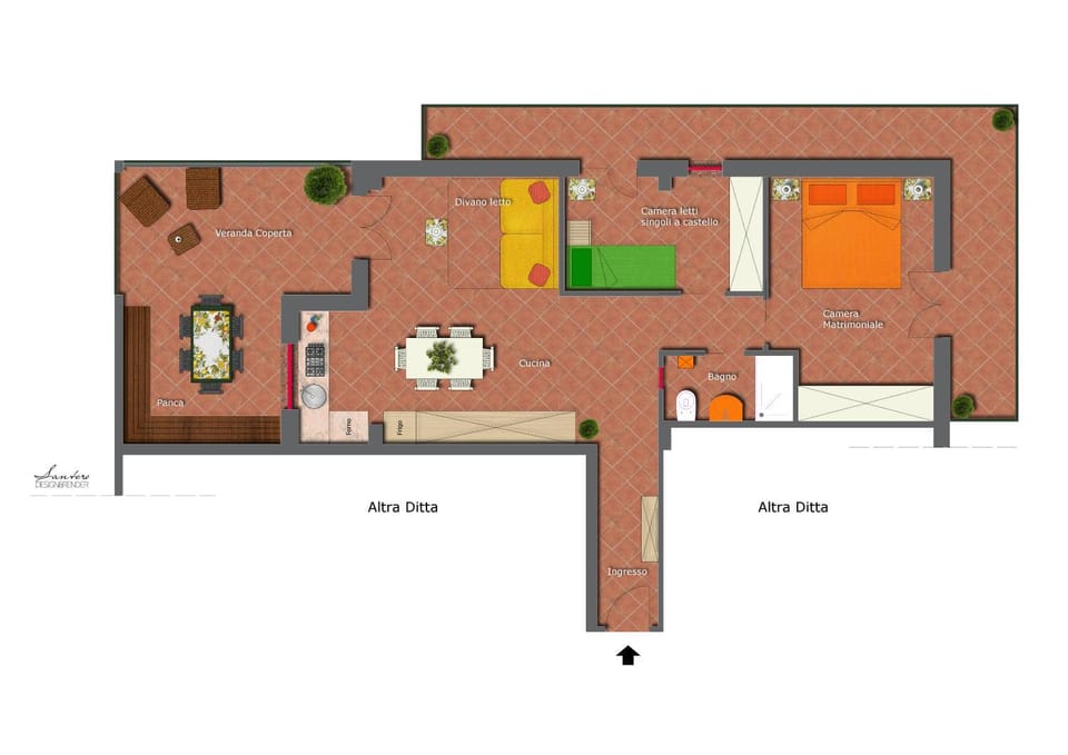 Photo of the whole room, Floor plan