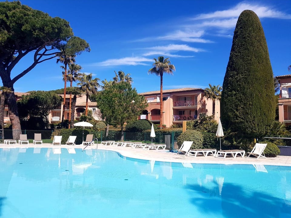 Property building, Garden, Swimming pool, sunbed