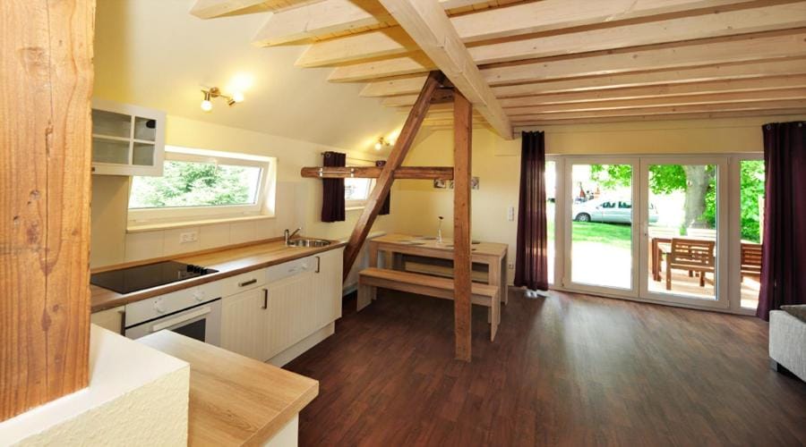 Kitchen or kitchenette, Living room, Dining area
