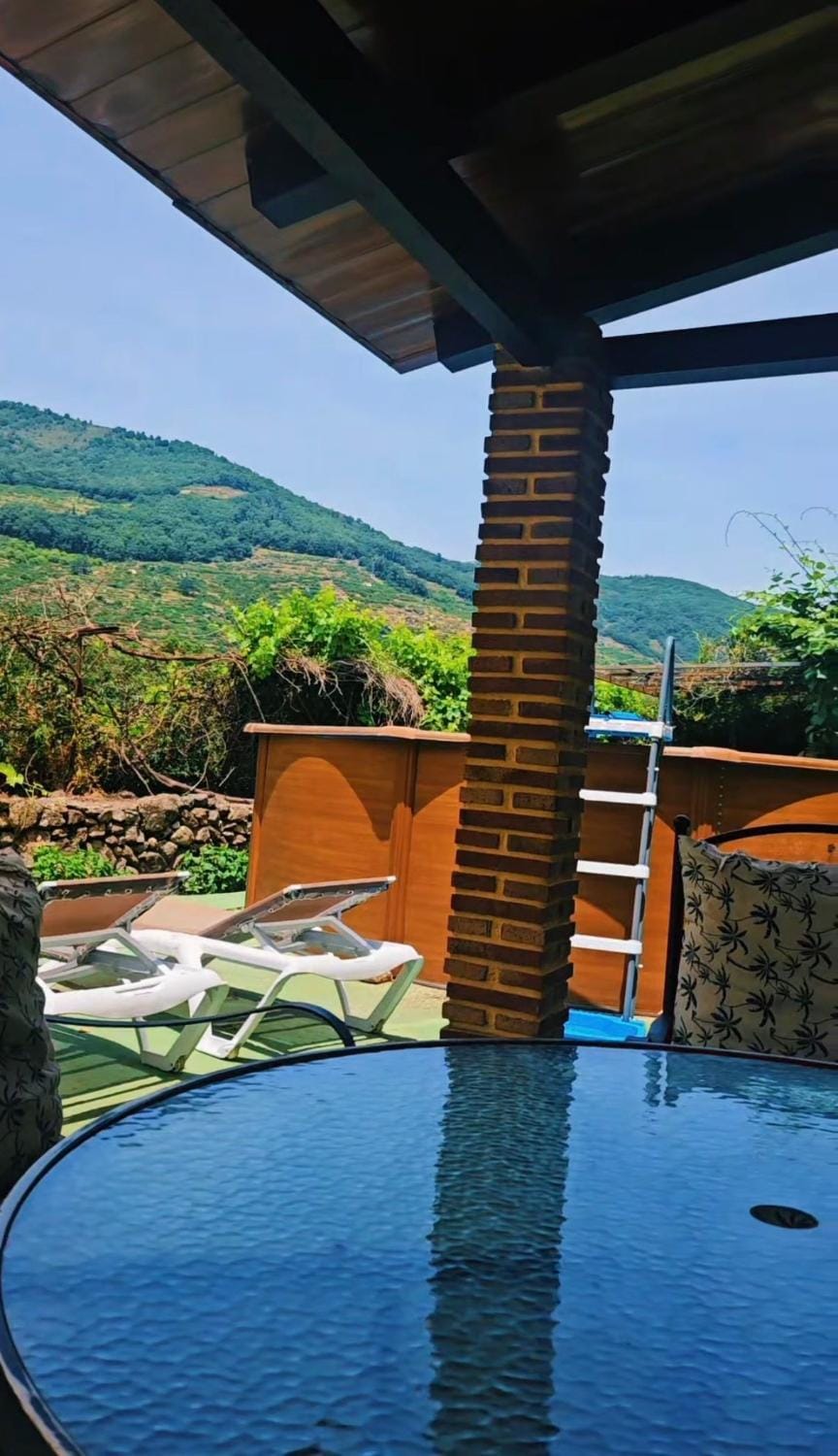 Patio, Day, Natural landscape, View (from property/room), Balcony/Terrace, Dining area, Mountain view, Pool view, Swimming pool