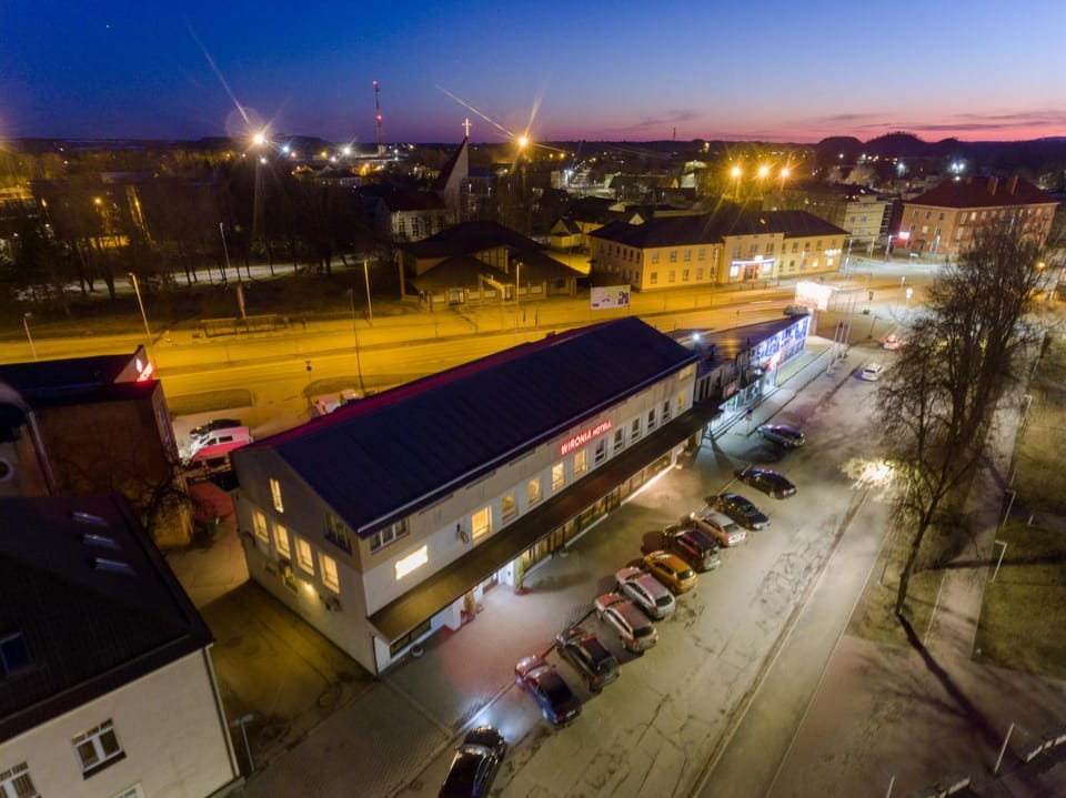 Property building, Night, Neighbourhood, Bird's eye view, City view, Parking