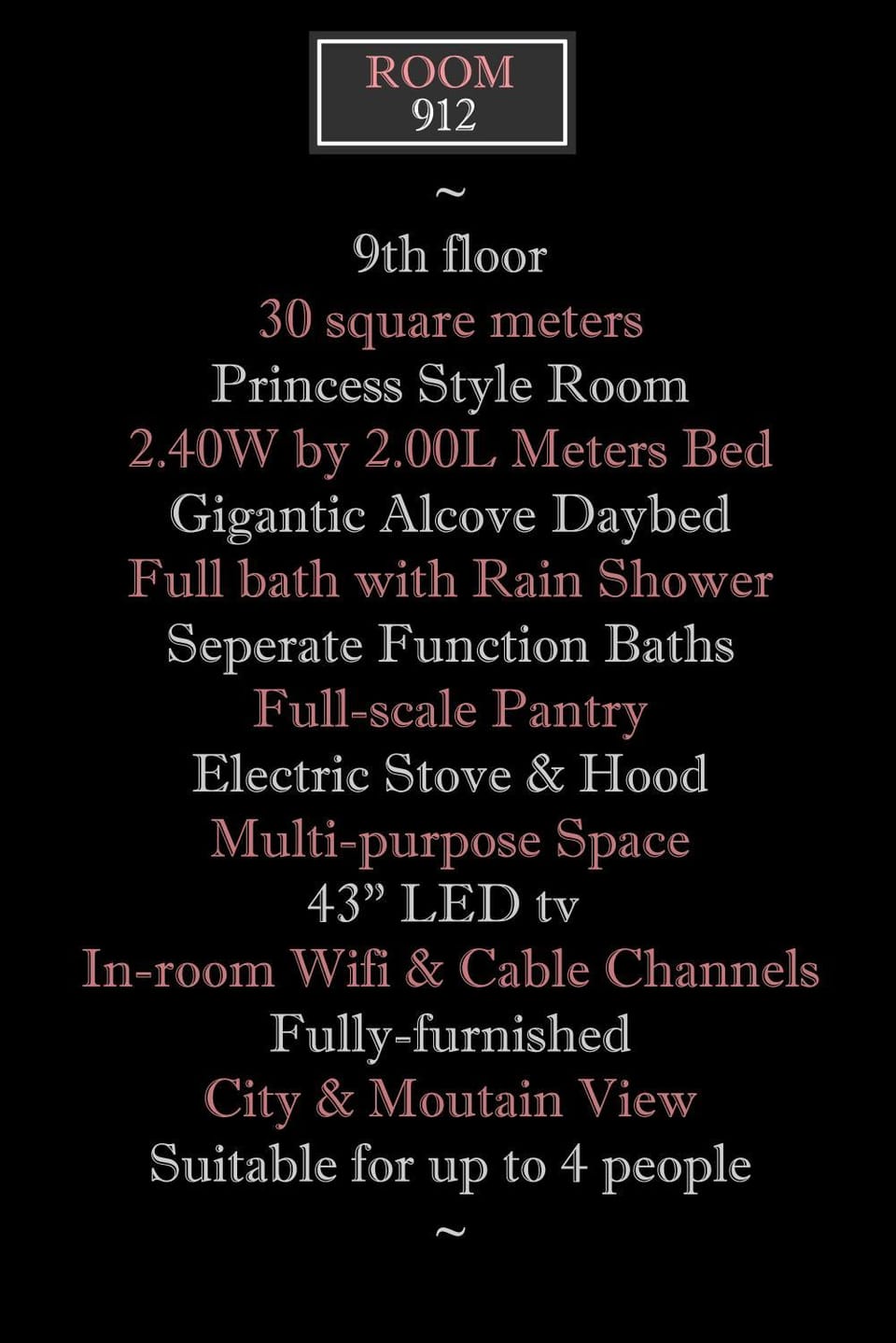 Area and facilities