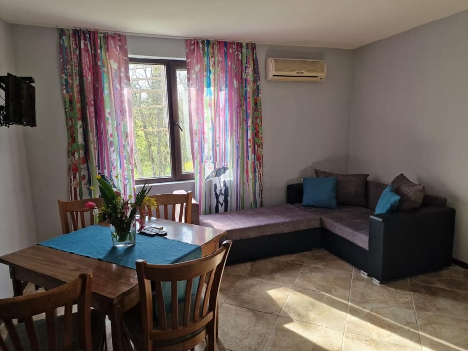 Living room, Seating area, Dining area, air conditioner