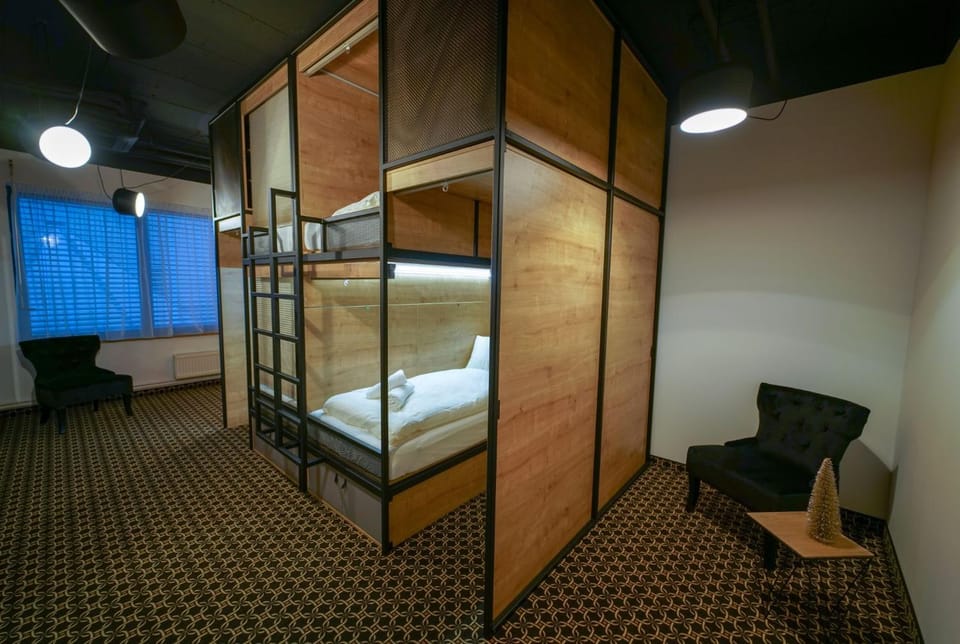 Bed, Photo of the whole room, Bedroom, bunk bed, wardrobe