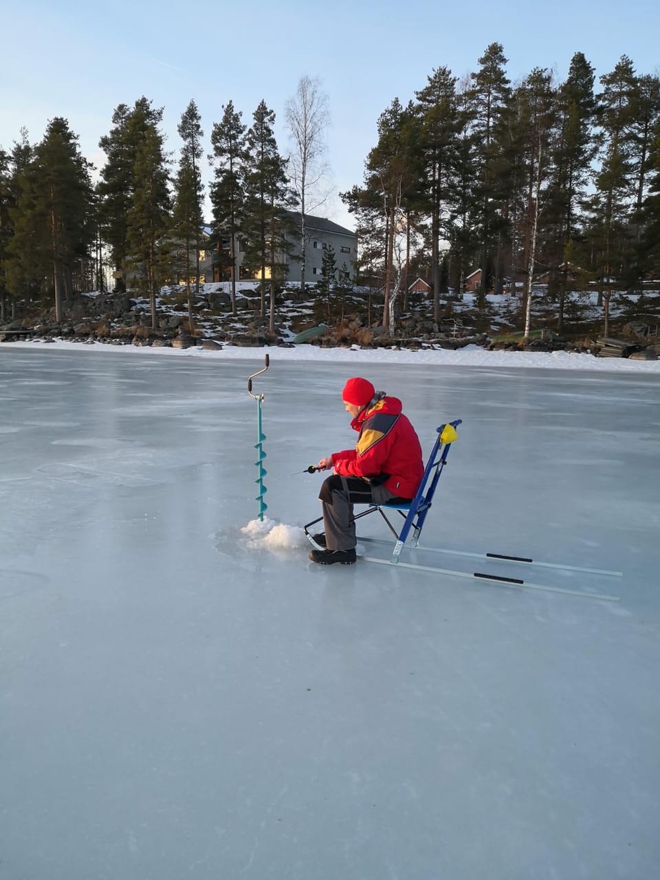 Day, Natural landscape, Winter, Fishing