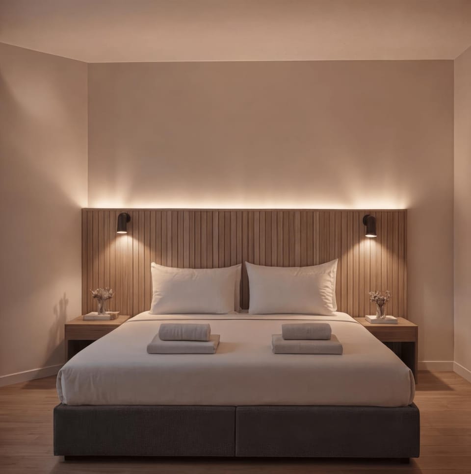 Bed, Photo of the whole room, Bedroom, towels