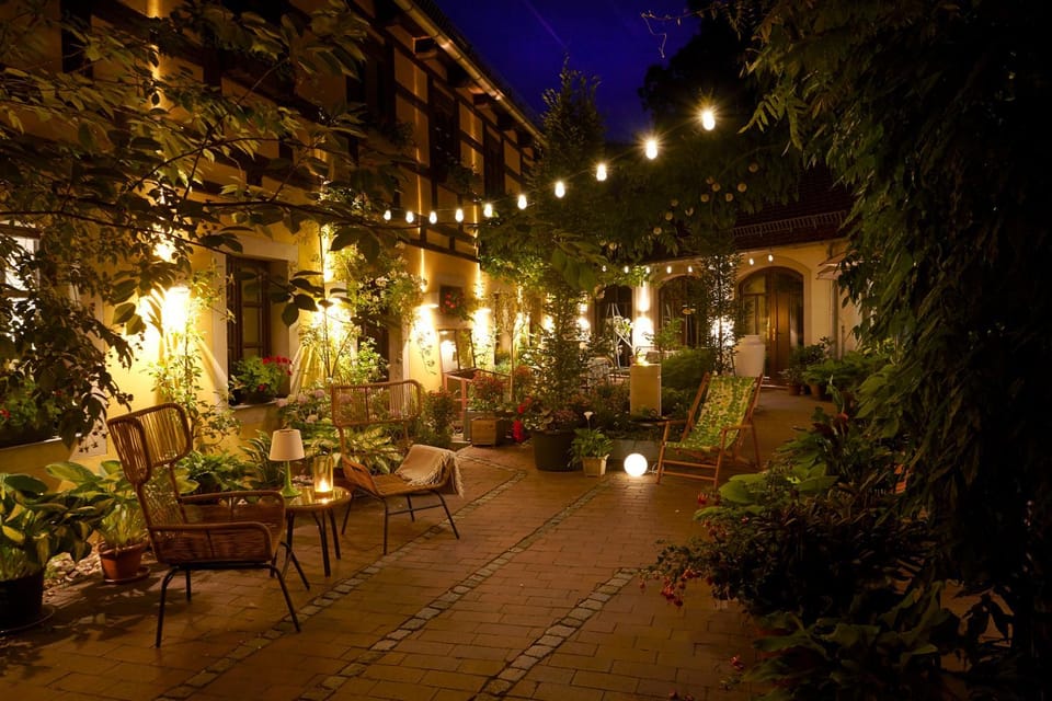 Patio, Night, Garden