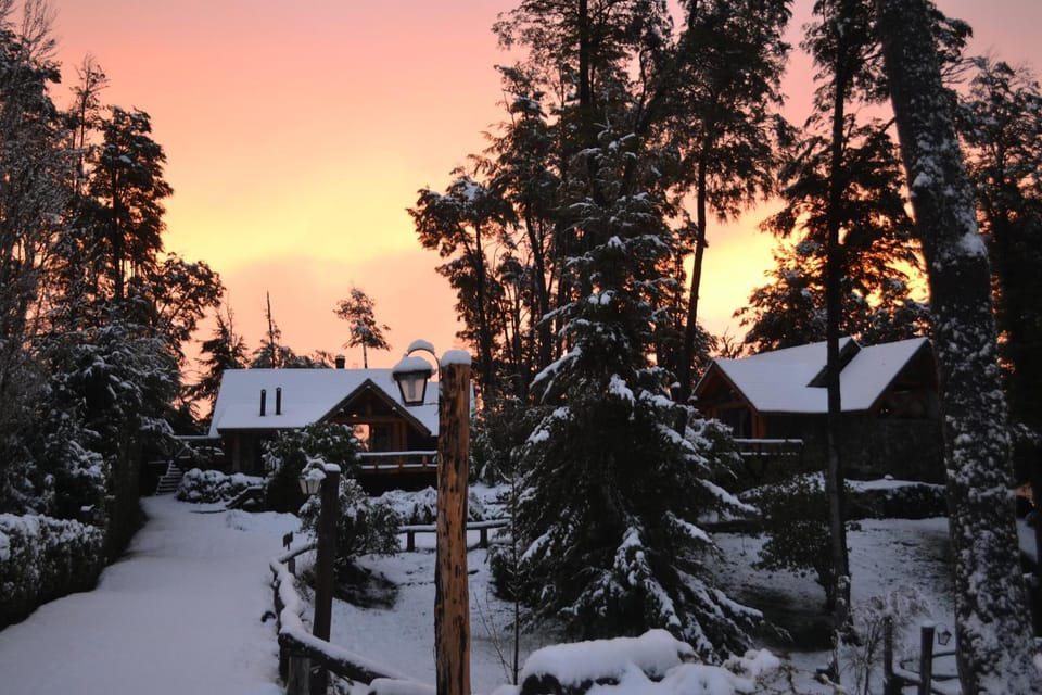 Facade/entrance, Winter, Sunset