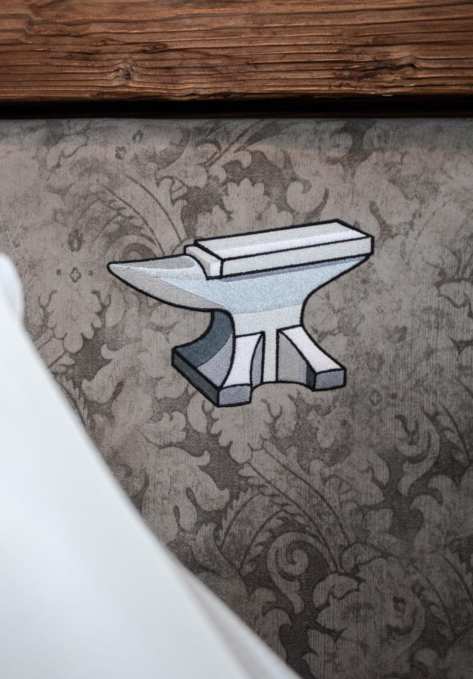Bed, Property logo or sign
