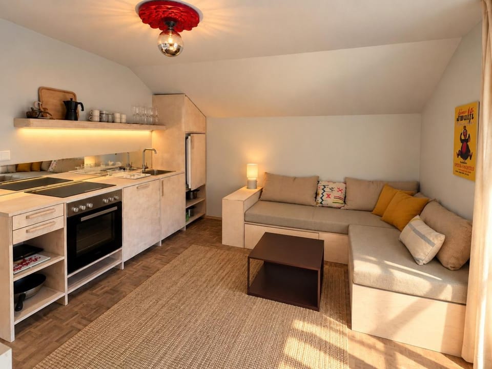 Living room, kitchen