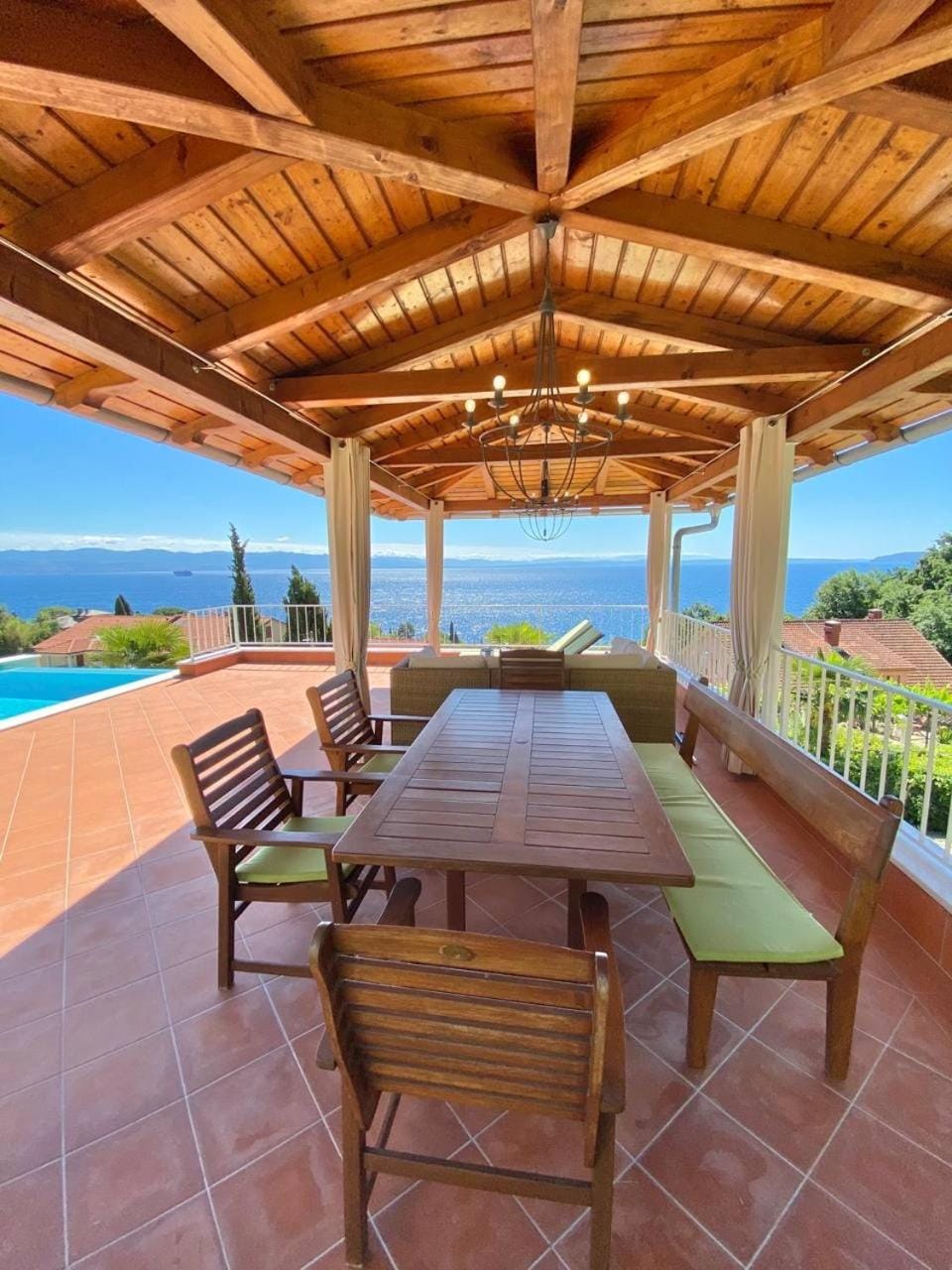Day, Natural landscape, View (from property/room), Balcony/Terrace, Lounge or bar, Seating area, Dining area, Pool view, Sea view, Swimming pool