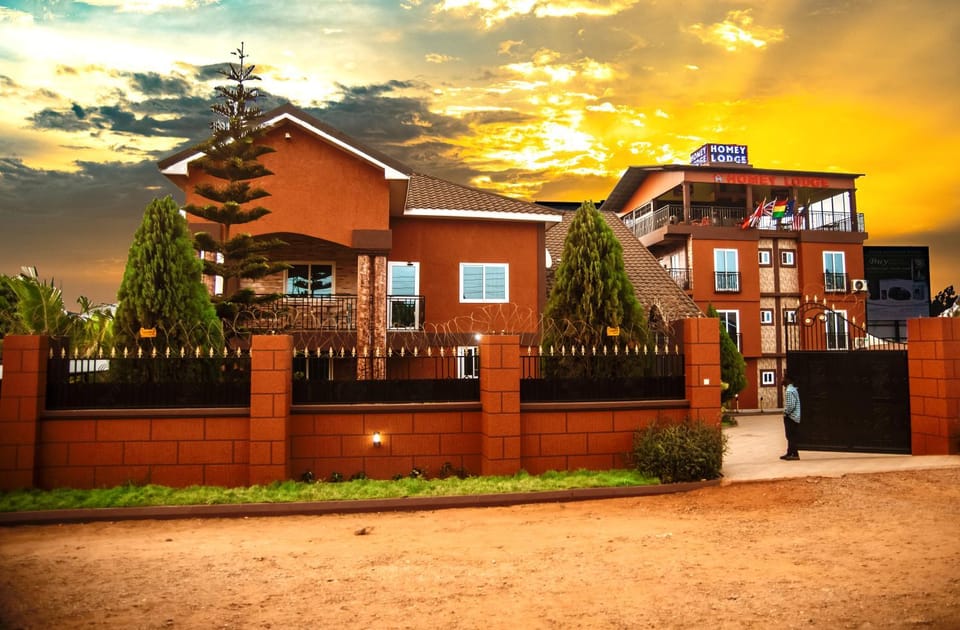 Property building, Sunset, Quiet street view
