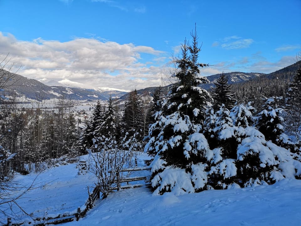 Natural landscape, Winter, Mountain view