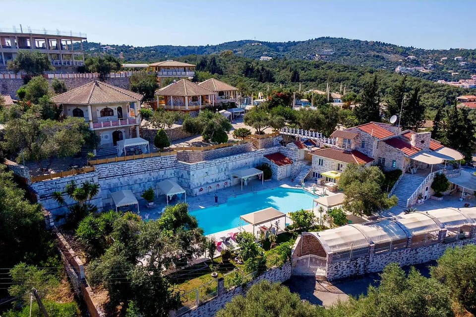 Natural landscape, Bird's eye view, City view, Mountain view, Pool view, Swimming pool, sunbed
