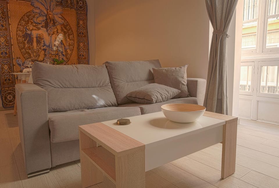 Bed, Living room, Seating area