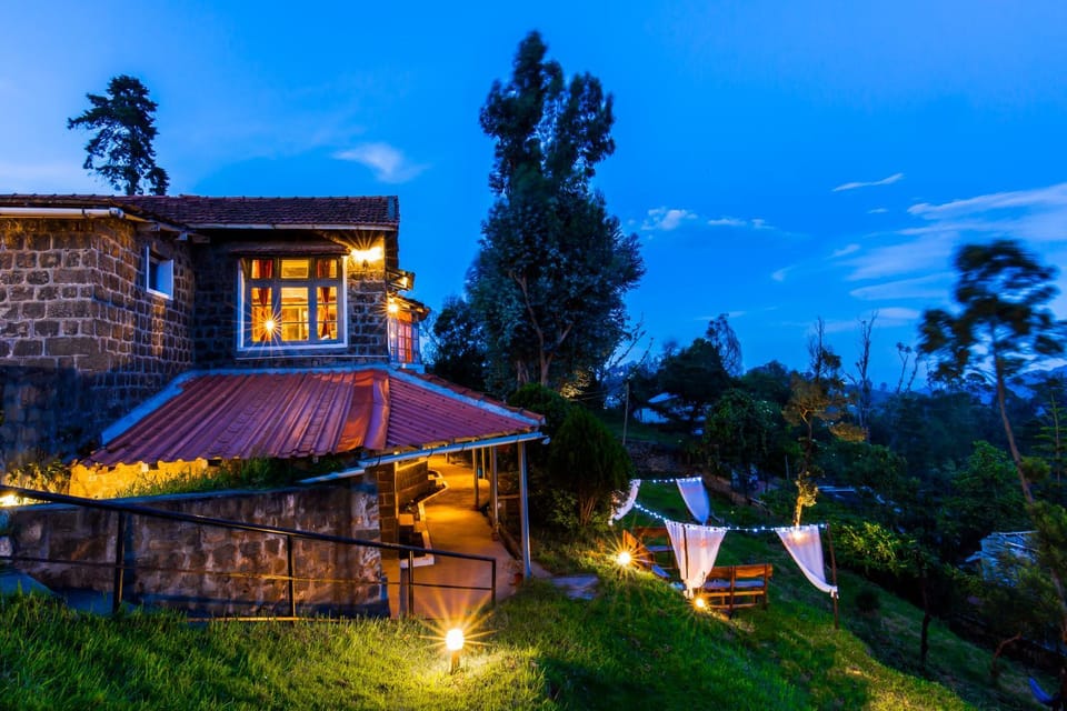 Property building, Night, Garden view