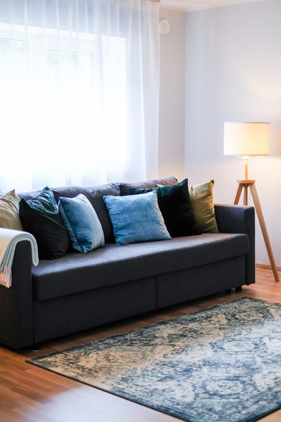 Bed, Living room, Seating area