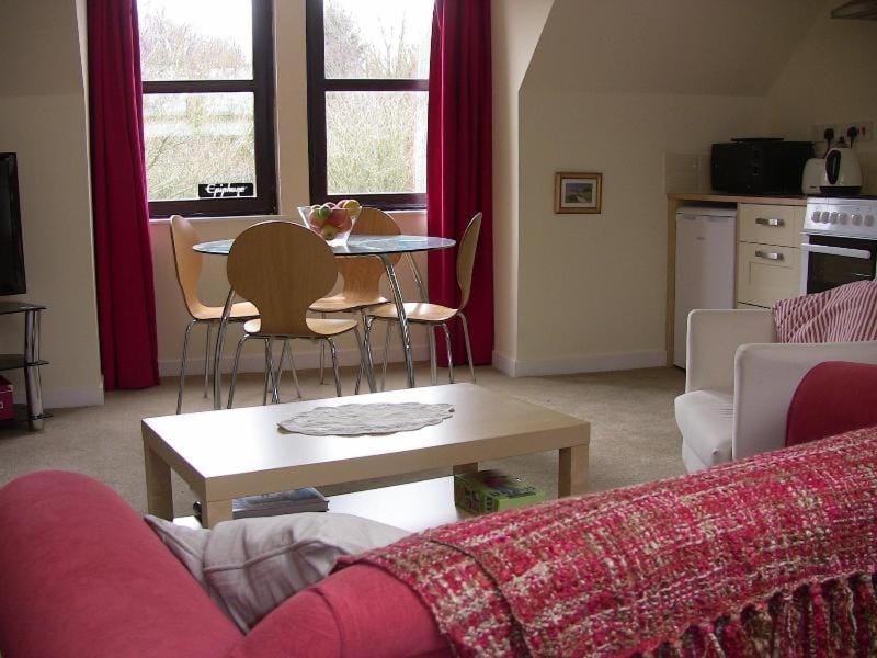 Coffee/tea facilities, Kitchen or kitchenette, Living room, Seating area, Dining area