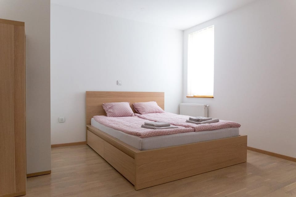 Bed, Photo of the whole room, Bedroom, towels, wardrobe