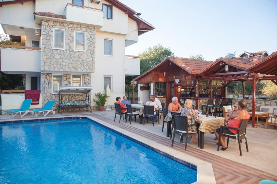 Property building, People, Swimming pool