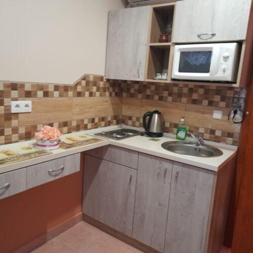 Coffee/tea facilities, Kitchen or kitchenette, minibar, stove