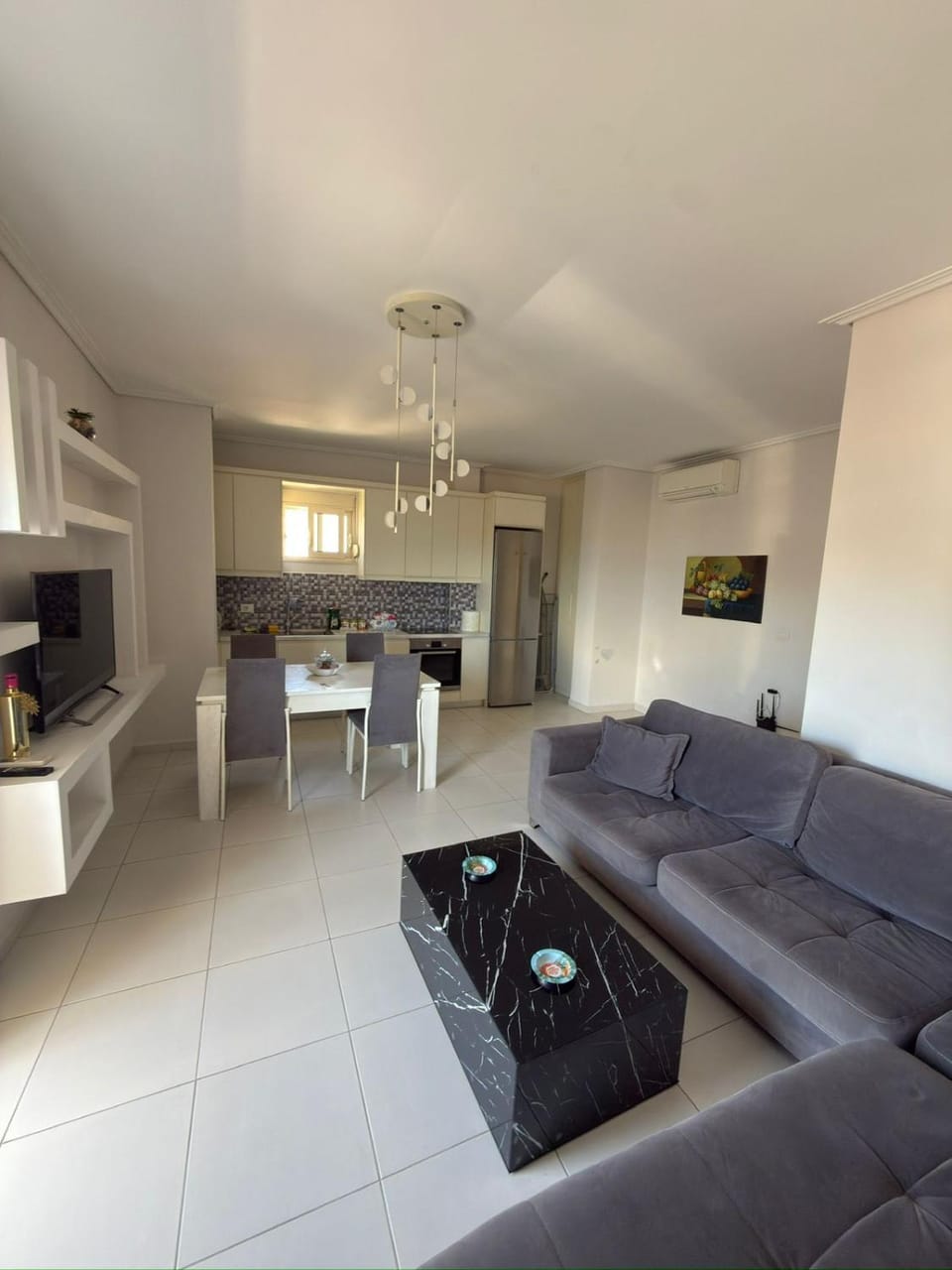 Living room, kitchen
