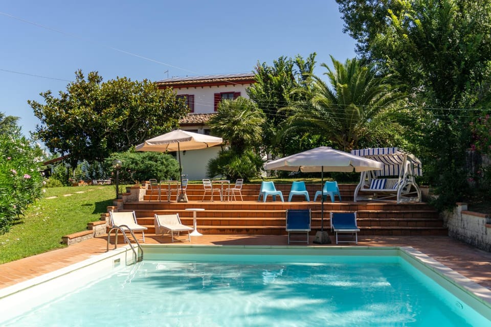 Pool view, Swimming pool, sunbed