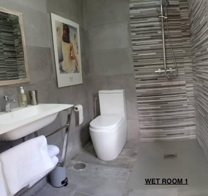Shower, Toilet, Bathroom, Text overlay