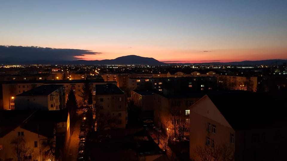 Night, Natural landscape, Bird's eye view, City view, Mountain view, Sunset