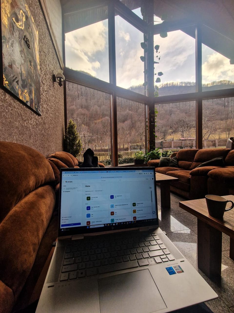 Property building, Natural landscape, Autumn, Mountain view, furniture