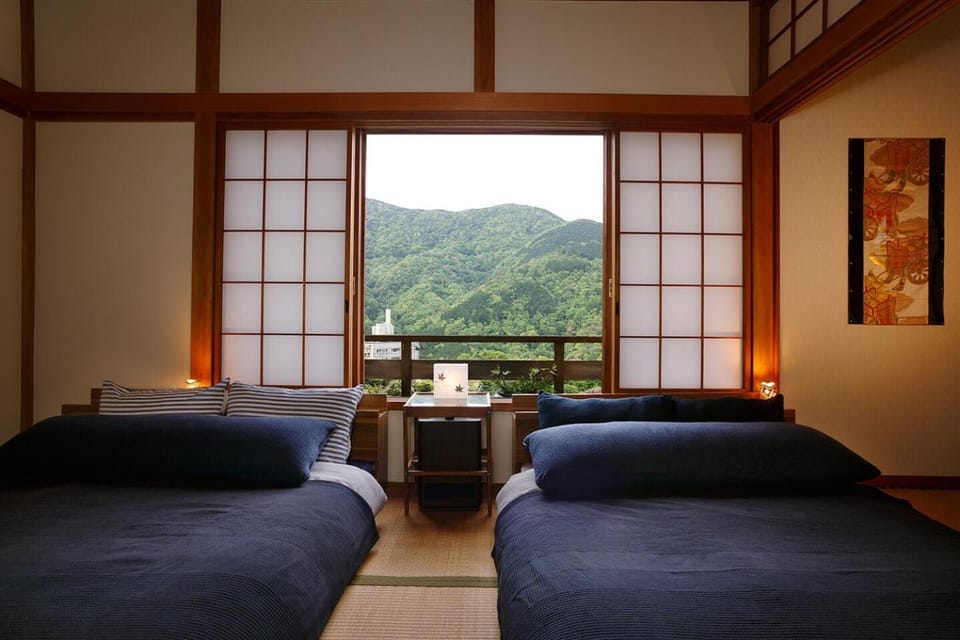 Bed, Decorative detail, Mountain view