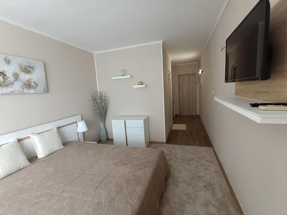 Toilet, Bed, TV and multimedia, Decorative detail, Bedroom, Mountain view