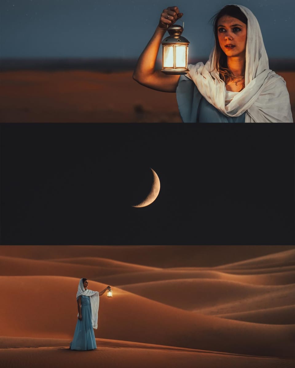 Night, Natural landscape, group of guests