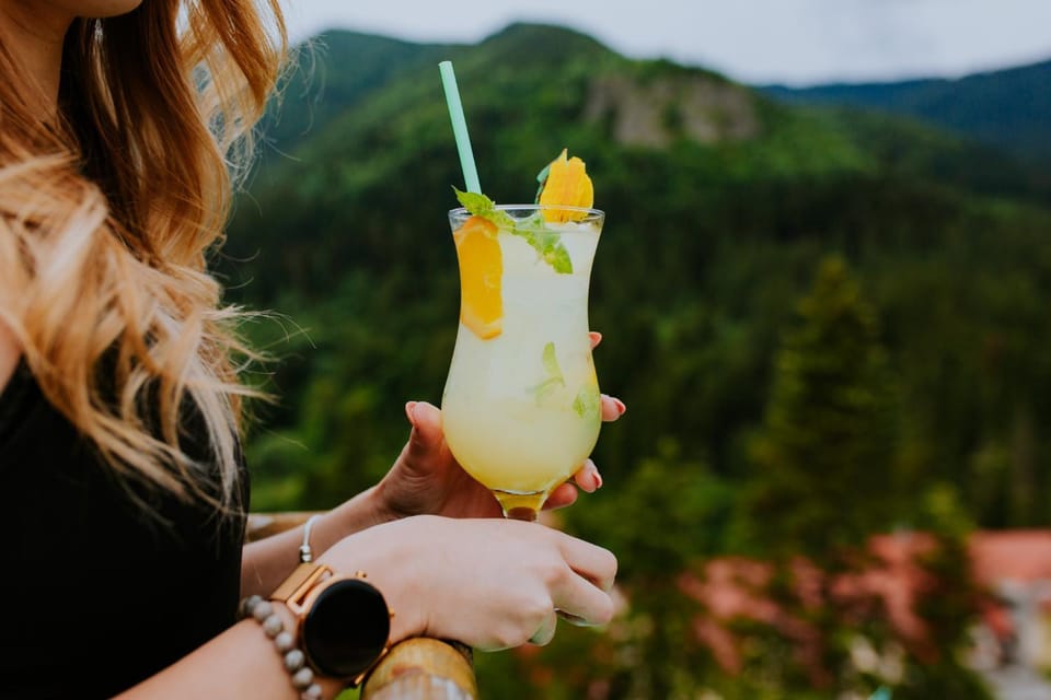 Natural landscape, Food and drinks, Text overlay, Drinks