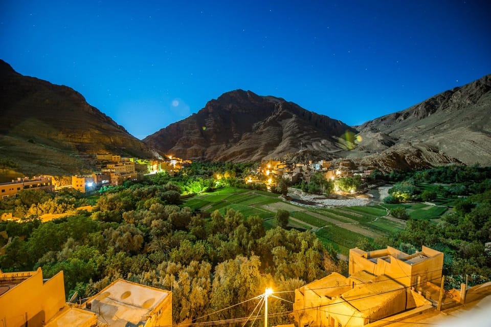Nearby landmark, Night, Natural landscape, Bird's eye view, Mountain view