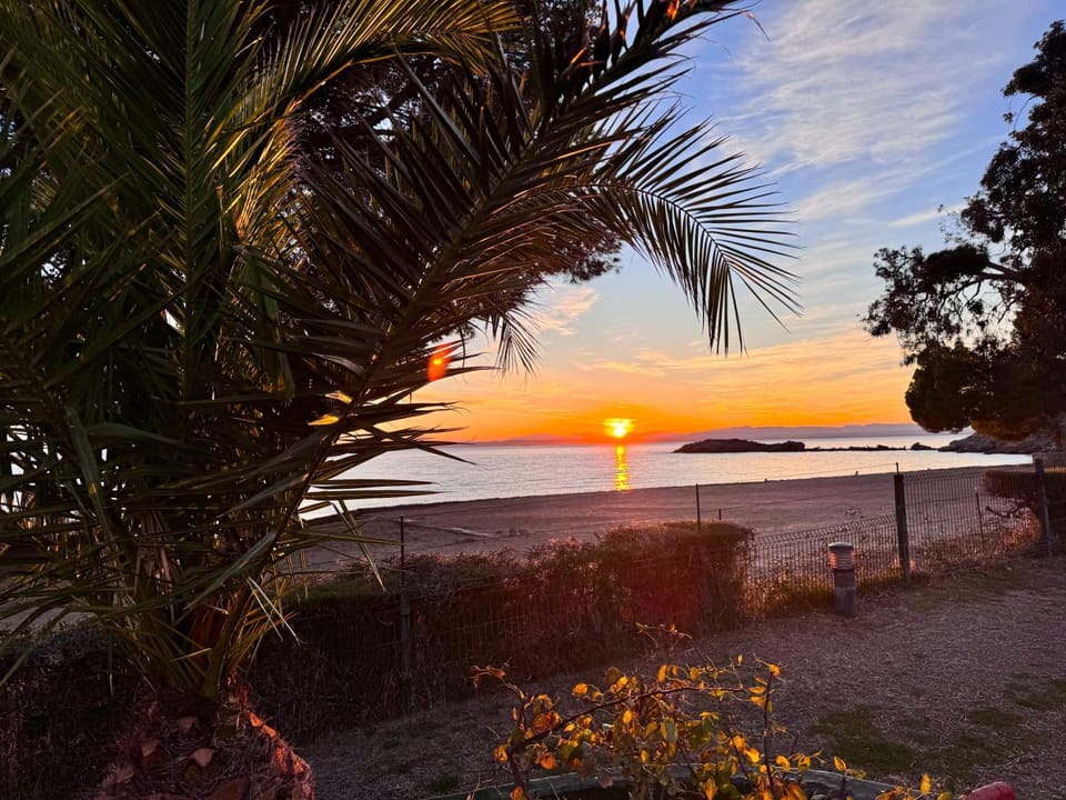 Beach, Sea view, Sunset
