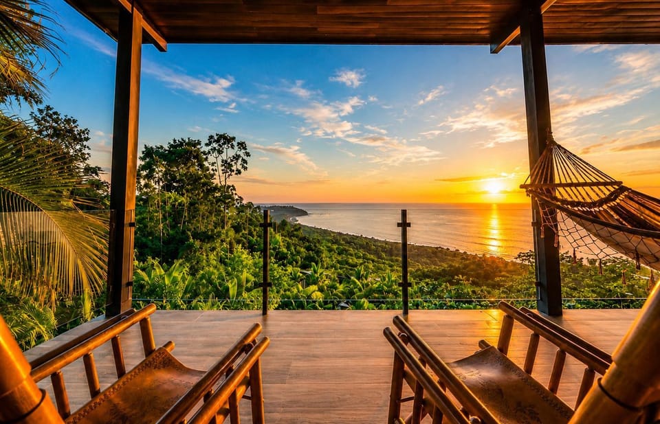 Sea view, Sunset, sunbed