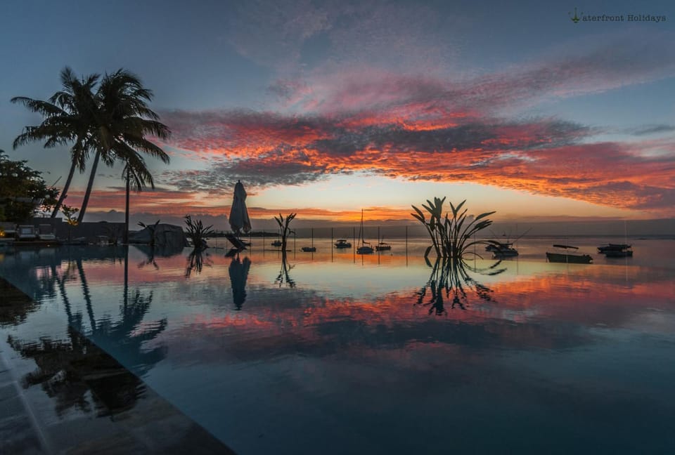 Swimming pool, Sunset