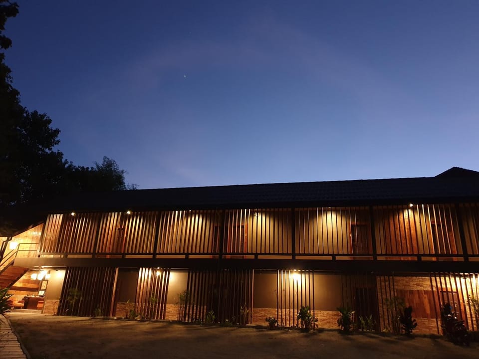 Property building, Night, Parking