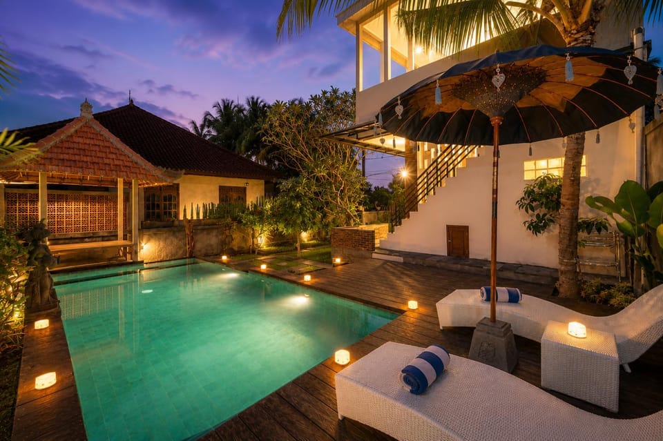 Night, Natural landscape, Pool view, Swimming pool