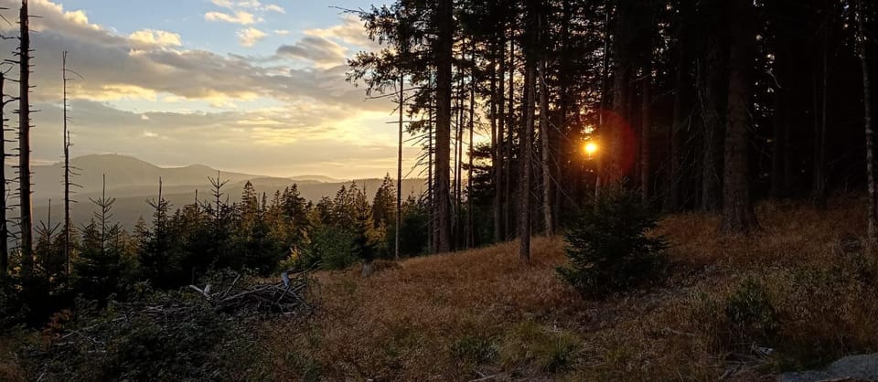 Nearby landmark, Mountain view, Sunset