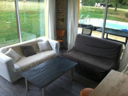 Living room, Seating area, Garden view