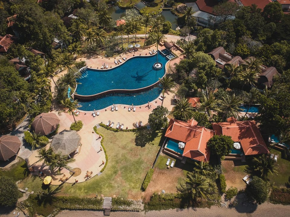 Natural landscape, Bird's eye view, Pool view, Swimming pool