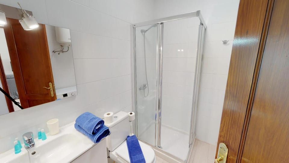 Shower, Bathroom, hair dryier, heating, towels