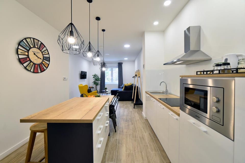 Kitchen or kitchenette, Living room, Dining area