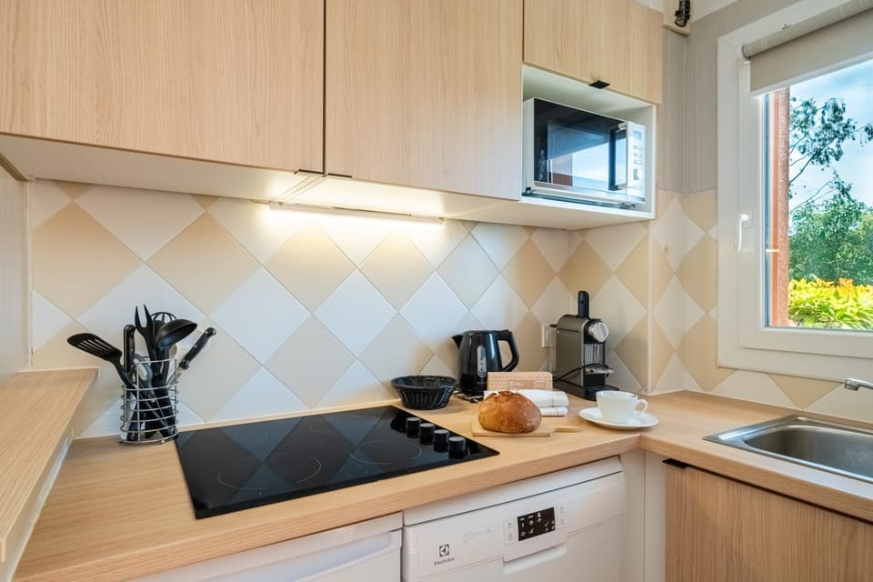 Coffee/tea facilities, Kitchen or kitchenette, stove