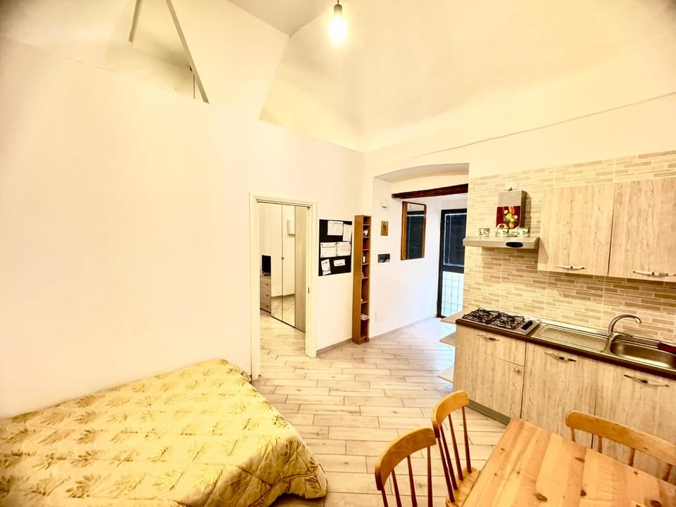 Bed, Kitchen or kitchenette, Photo of the whole room, Dining area, Bedroom, stove