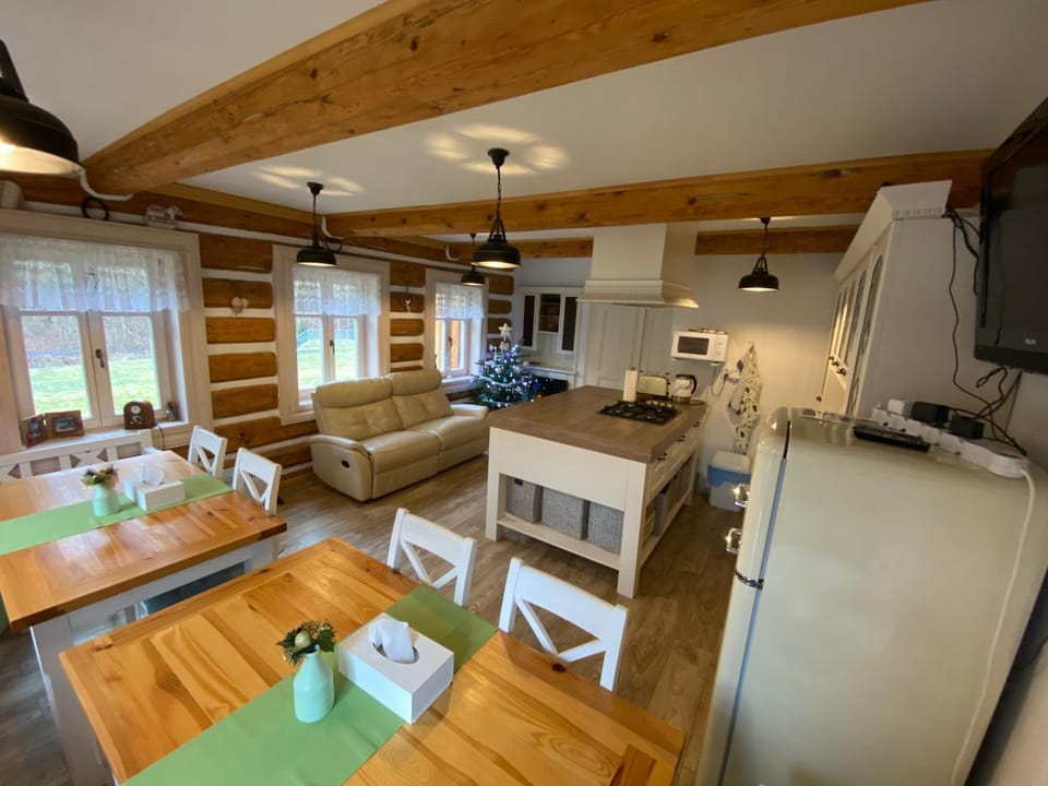 Kitchen or kitchenette, Living room, Seating area, Dining area, Communal kitchen