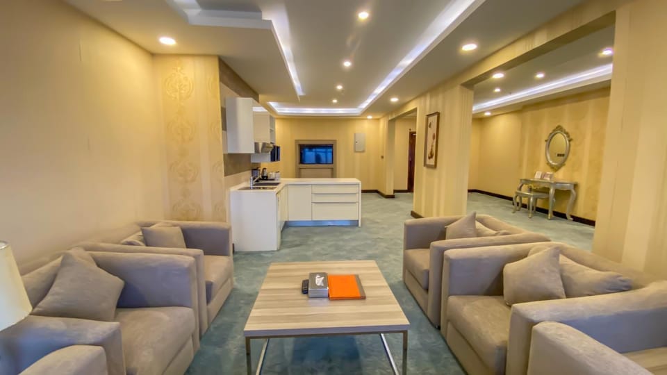 Living room, kitchen